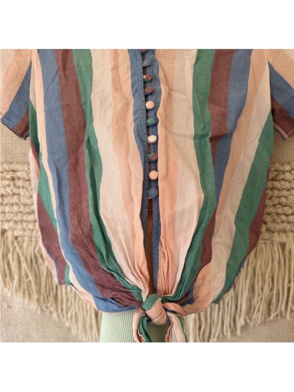 Madewell Novel Tie-Front Button Top - Picture 5 of 6